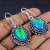 Purple Triplet Opal Gemstone 925 Sterling Silver Gift Jewelry Earring 1.73" Z0E56