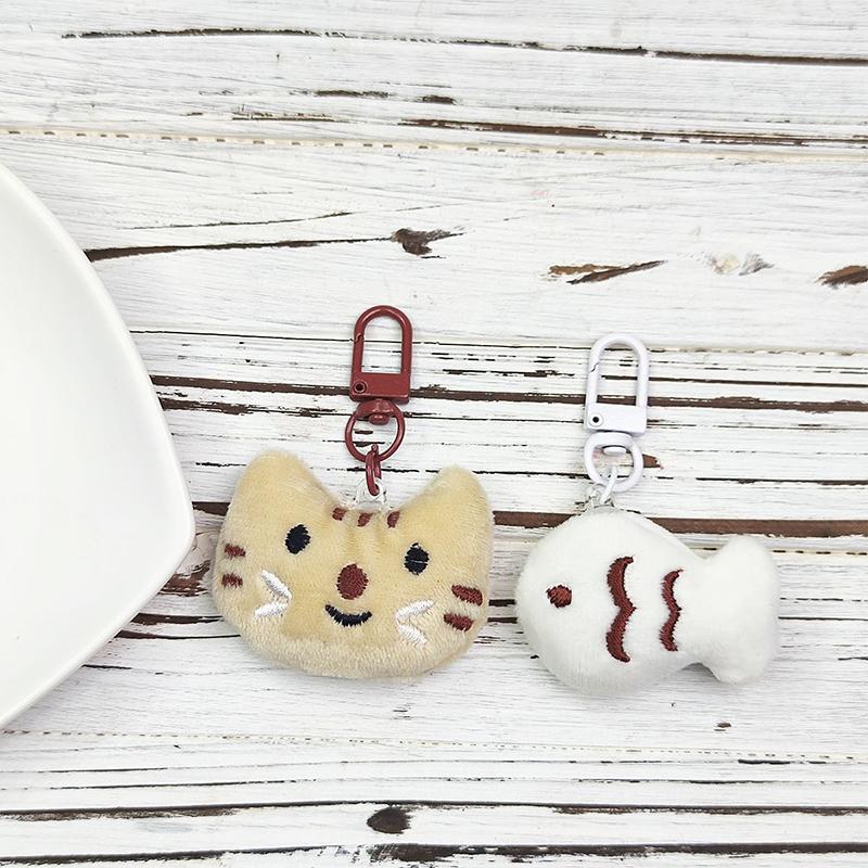 1 шт., милый мультяшный плюшевый брелок с котом, брелок с рыбой для девочек, детское украшение, брелок для ключей, ювелирные изделия