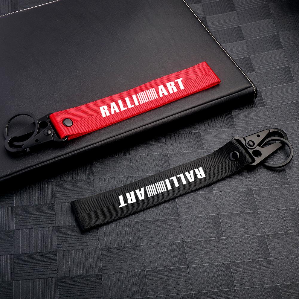 Car Badges Keychain Strap Key Chain Rings Keyring Lanyard Accessories For Mitsubishi Lancer Outlander 3 Asx L200 Pajero Eclipse