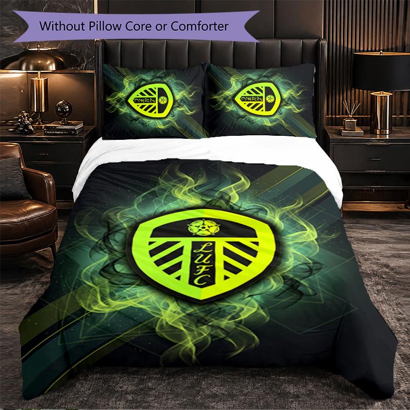 Leeds United Themed Bedding 3Pcs Duvet Cover Set Decorative Bed Linen For Teen Room Home Decoration