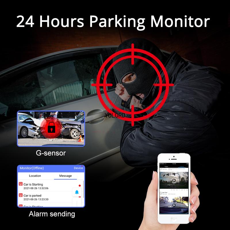 4G Android10.0 3Inch Car Rearview Mirror Dash Cam GPS Navigation WiFi Video Camera Recorder Remote 24Hrs Packing Monitor DVR