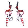 [Q5786] - Designer Sleepers 'Lilipoupettes' (sardine Cats) Red Black - 55x18 Mm