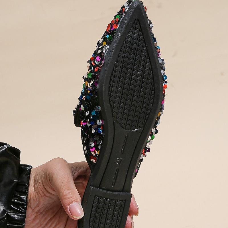 2024 Plus Size Ladies Shoes Closed Toe Women's Slippers Outdoor Casual Slippers Women Bling Mixed Colors Flat Women's Sandals