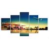 5 шт. морской док-порт, корабль, самолет, 5 шт., картины, картины, настенное искусство, HD печать, домашний декор, 5 панелей, декор комнаты, абстрактный холст