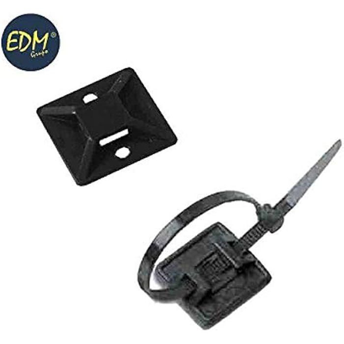 Base de ancrage - LAPAFIL - Pack de 100 unités - Plastique - Couleur noire - 3,6 mm