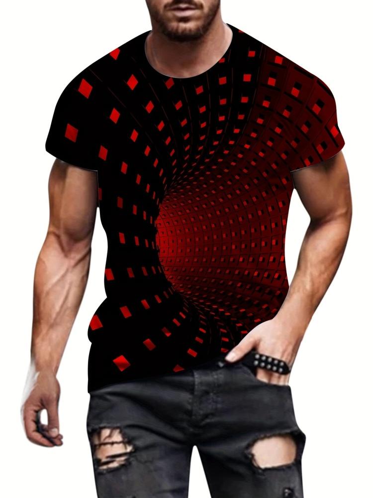 Мужская футболка с коротким рукавом и красочным 3D-принтом, летний повседневный пуловер, мужской модный свободный топ со свободными рукавами