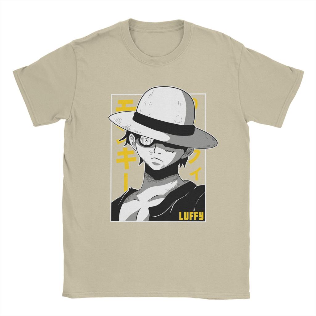 Monkey D luffy T Shirt for Men Pure Cotton Leisure TShirt O Neck Ones Pieces Tees Short Sleeve Clothes Gift Idea