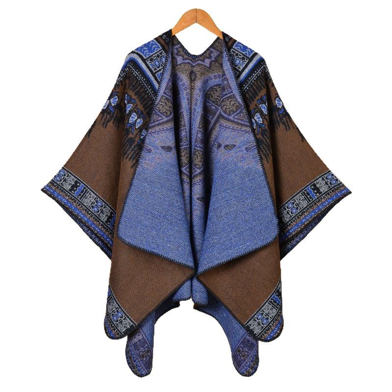 Женская шаль новый абстрактный узор утолщенная с разрезом двусторонняя шаль горячая распродажа накидка