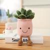 Succulent Plants Stuffed Toy For Kids, Soft Simulation Potted Plush Toy Doll,Potted Plant Decor Desk Window Decoration Gif
