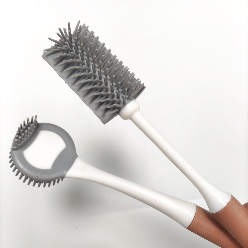 Cleaning Brush, Water Bottle Brush, Silicone Brush with Wooden Handle
