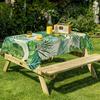 Tropical Palm Leaves Flowers Table Cloth Wedding Party Rectangle Waterproof Reusable Kitchen Tablecloth Camping Patio Decor