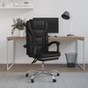 VidaXL Reclining Office Armchair, Swivel Chair with Adjustable Backrest and Footrest, Office Seat, Modern, Black 349697