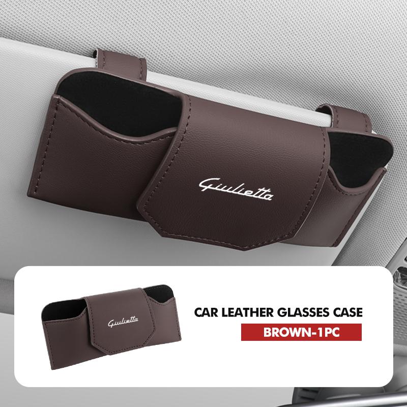 For Alfa Romeo For Alfa Romeo Car Sun Visor Glasses Leather Wear-Resistant Sunglasses Protective Box Giulietta 940 2010-2014 201