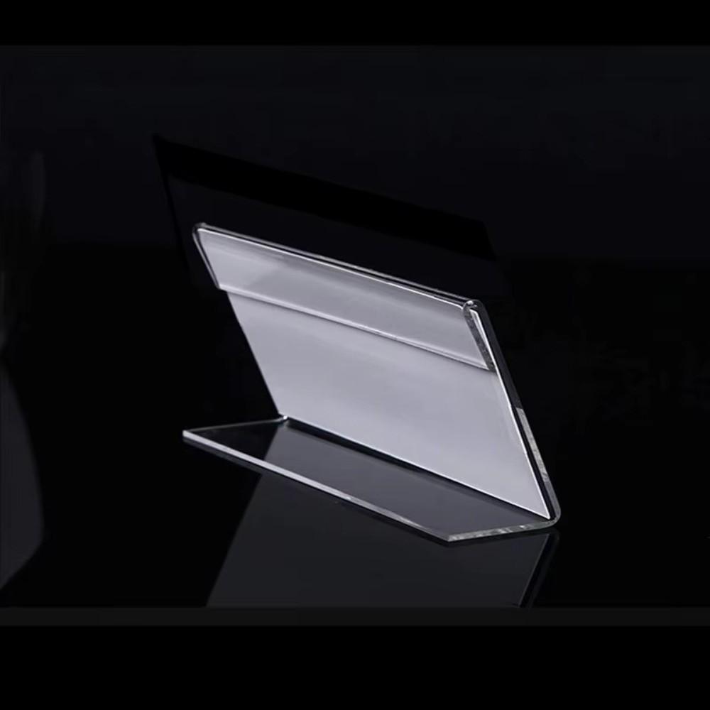 10Pcs L Shape Price Tag Clip Stand Acrylic Sign Card Stand Durable Card Holder