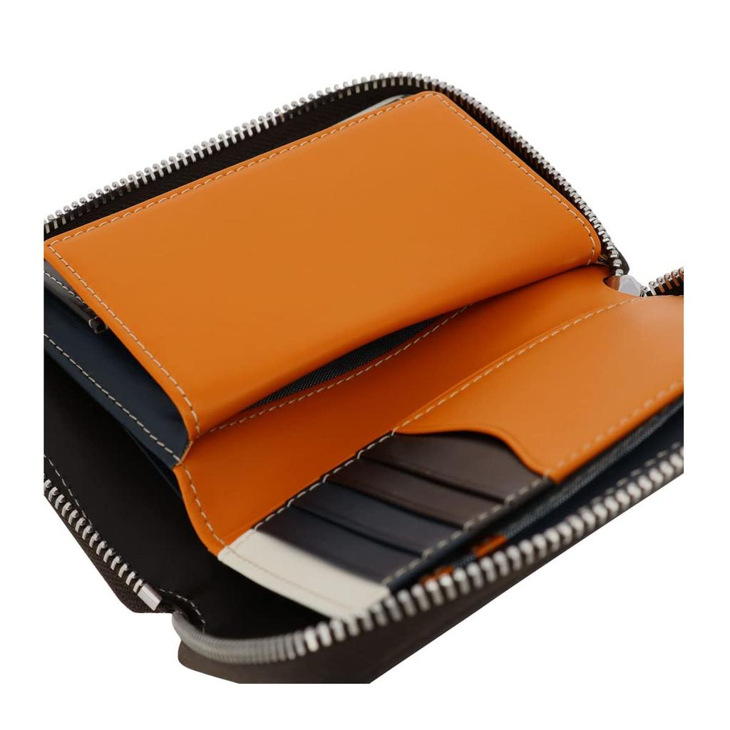 Кошелек с застежкой-молнией в два сложения из натуральной кожи 780614 Margo II Средний кошелек из воловьей кожи цвета верблюда [Takeokikuchi] Мужской [04]