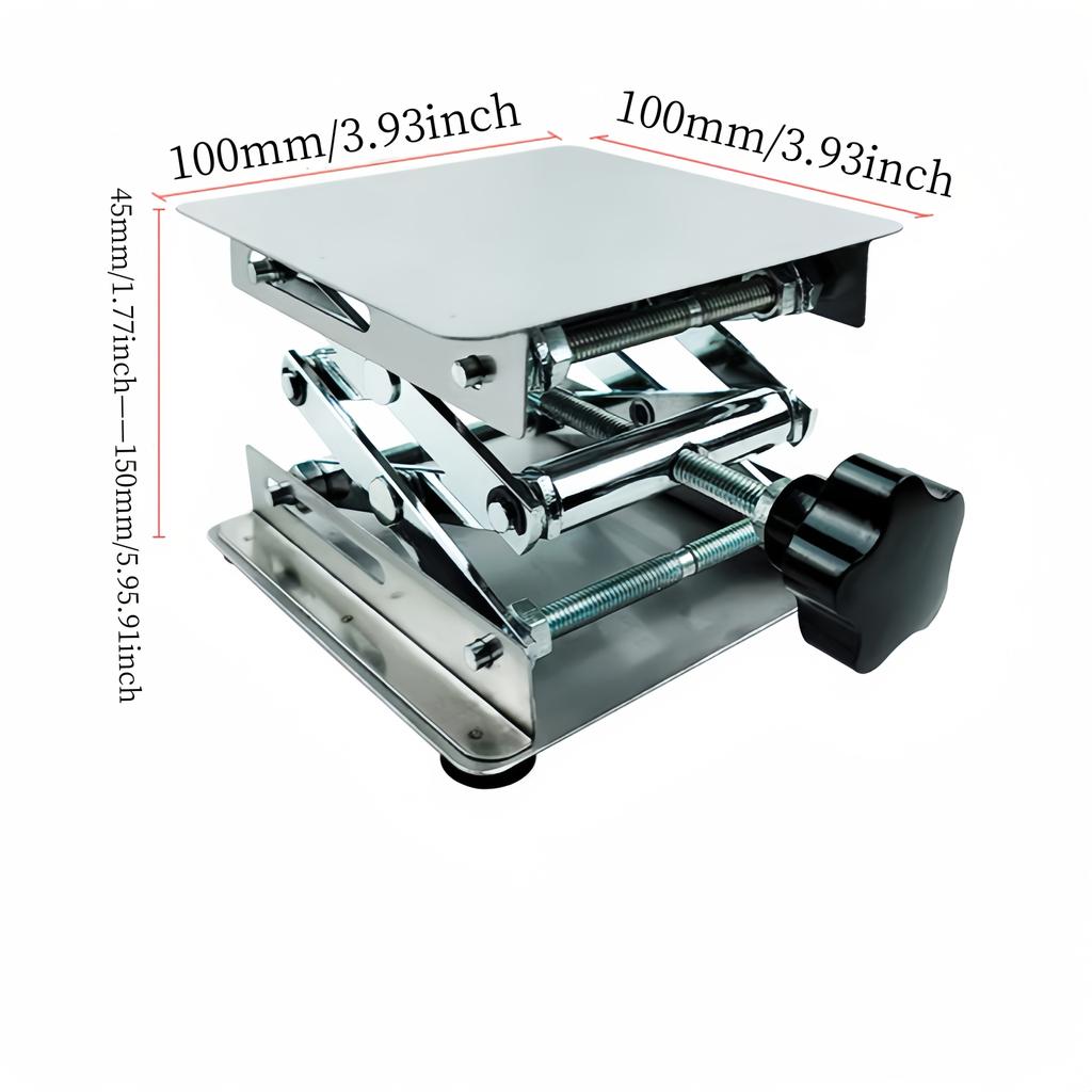 1pc Heavy duty adjustable stainless steel laboratory jack bracket - expandable lifting platform, height range of 1.8 inches to 6