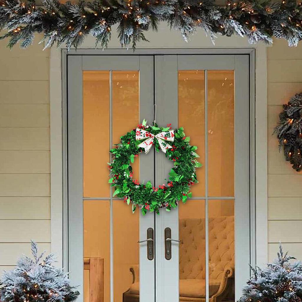 Искусственный рождественский венок, украшение для фото, рождественская гирлянда для входной двери, окна