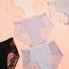 Sexy Lace Underwear for Women Mid Rise Seamless Floral Lace Sheer Briefs Stretchy No Show Hipster Panties