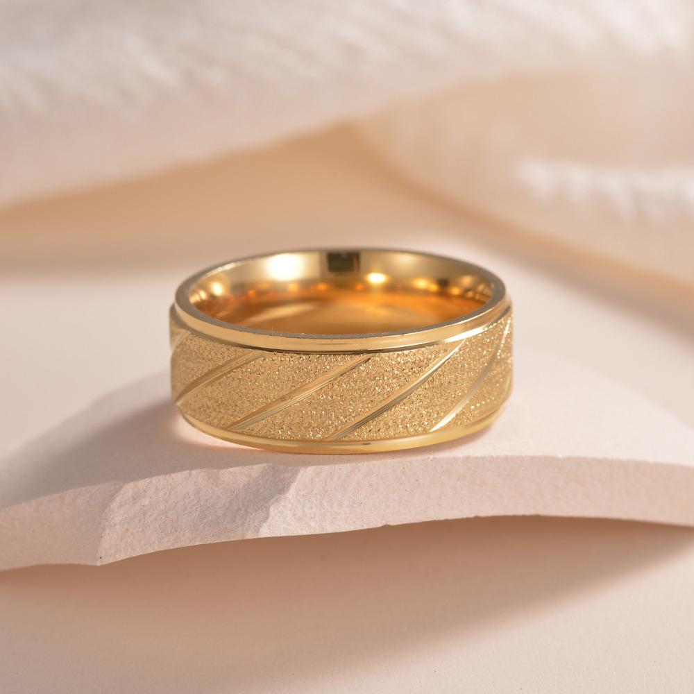 Модные ювелирные изделия, 8 мм, черное, серебристое, золотое, диагональное матовое титановое стальное кольцо для мужчин, обручальное кольцо, юбилейное кольцо