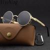 Metal Steampunk Sunglasses Men Women Fashion Round Glasses Brand Designer Vintage Sun Glasses High Quality Oculos De Sol