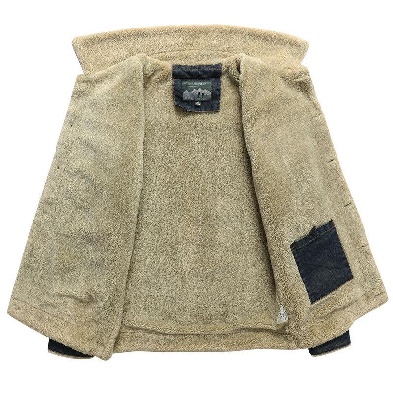 Зимняя мужская джинсовая куртка с хлопковой подкладкой, повседневное хлопковое пальто большого размера, бархатное толстое пальто