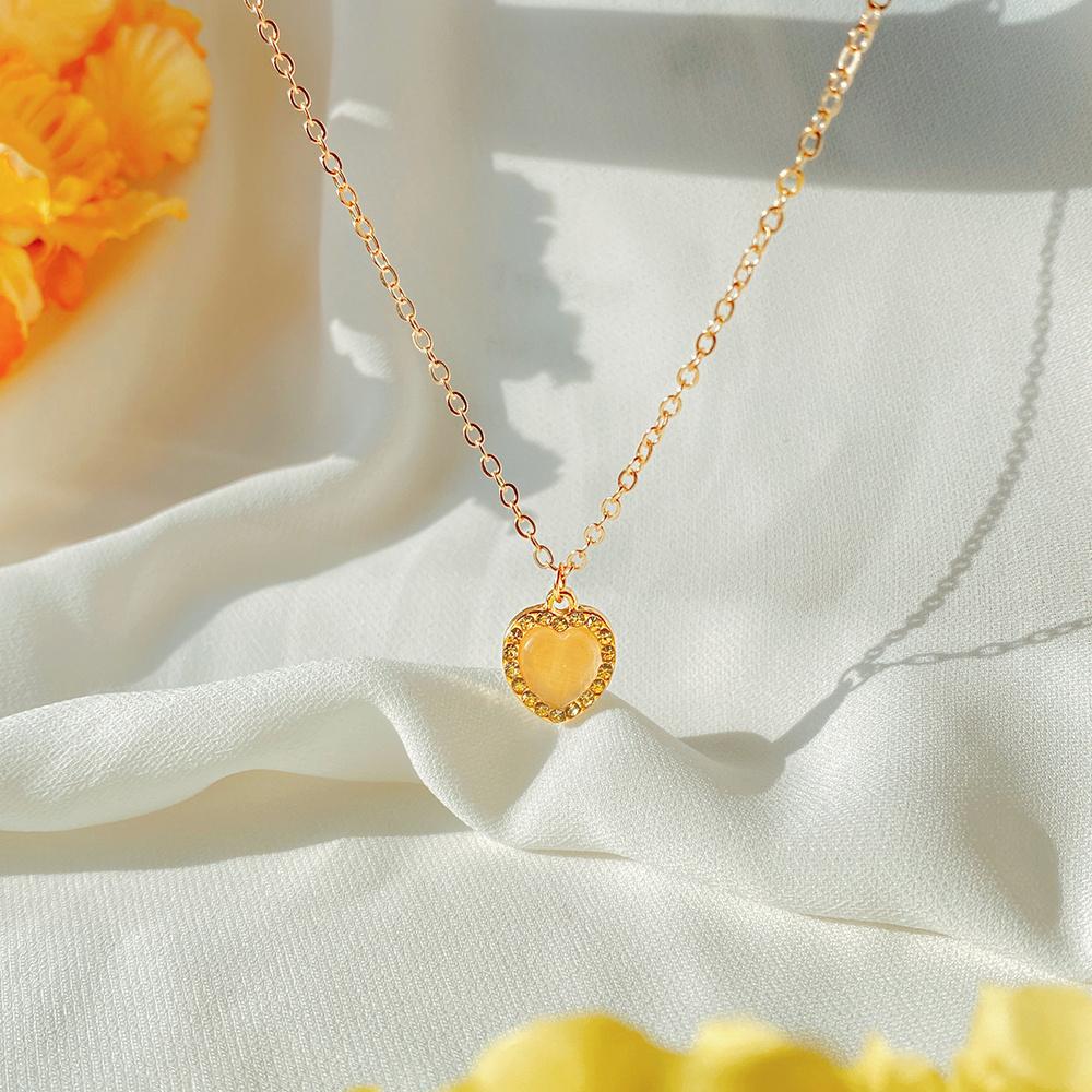 Элегантное золотое ожерелье с подвеской в виде сердца с цирконом для женщин