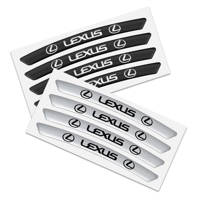 4pcs Aluminum Car Styling Wheel Rims Racing Stickers Badge Decor For Lexus LS LC RZ IS350 ES300 GS350 CT200h GX460 LX570 RX500h