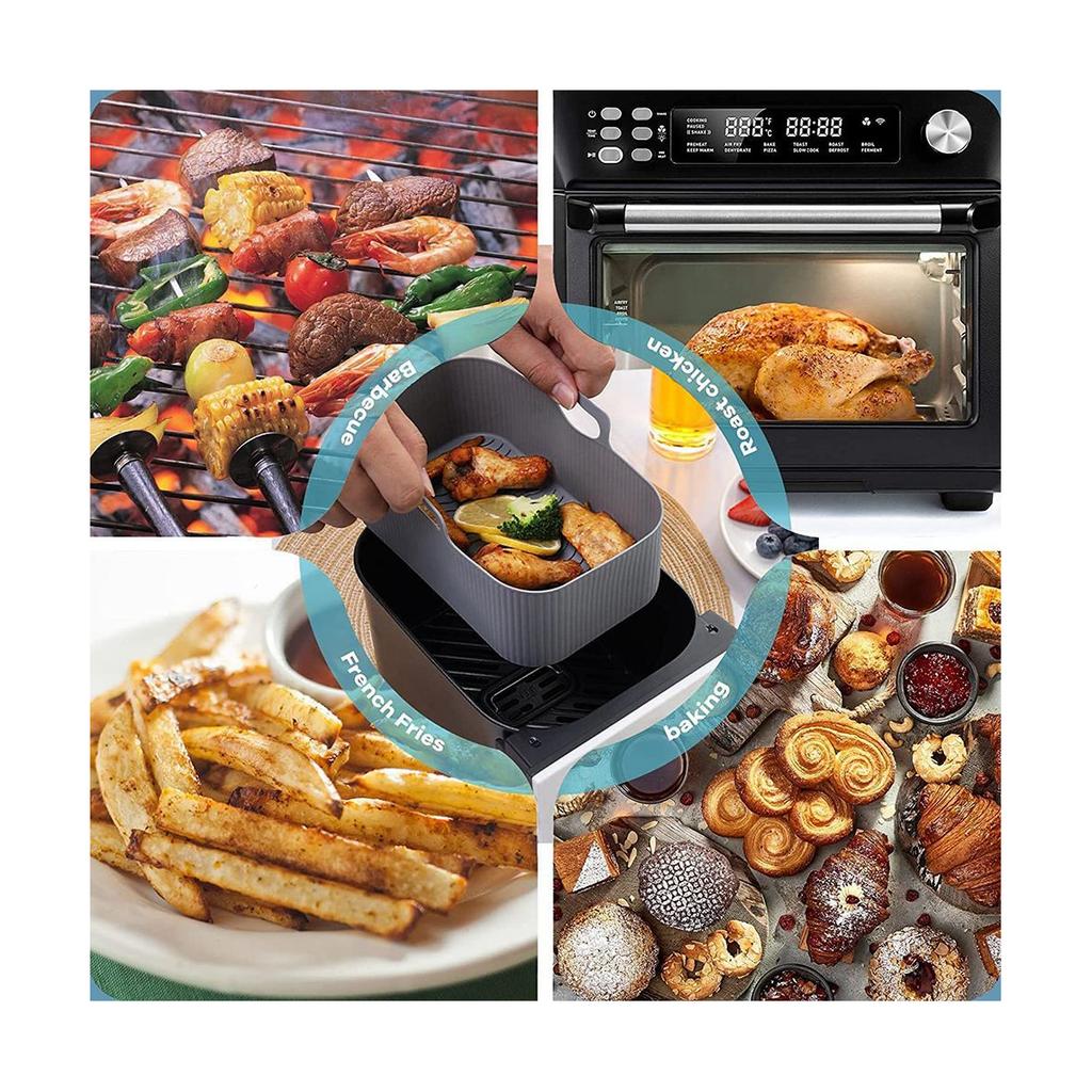 Силиконовые вкладыши для аэрофритюрницы Ninja Air Fryer Dual, многоразовые, для аксессуаров Ninja Air Fryer, Черный