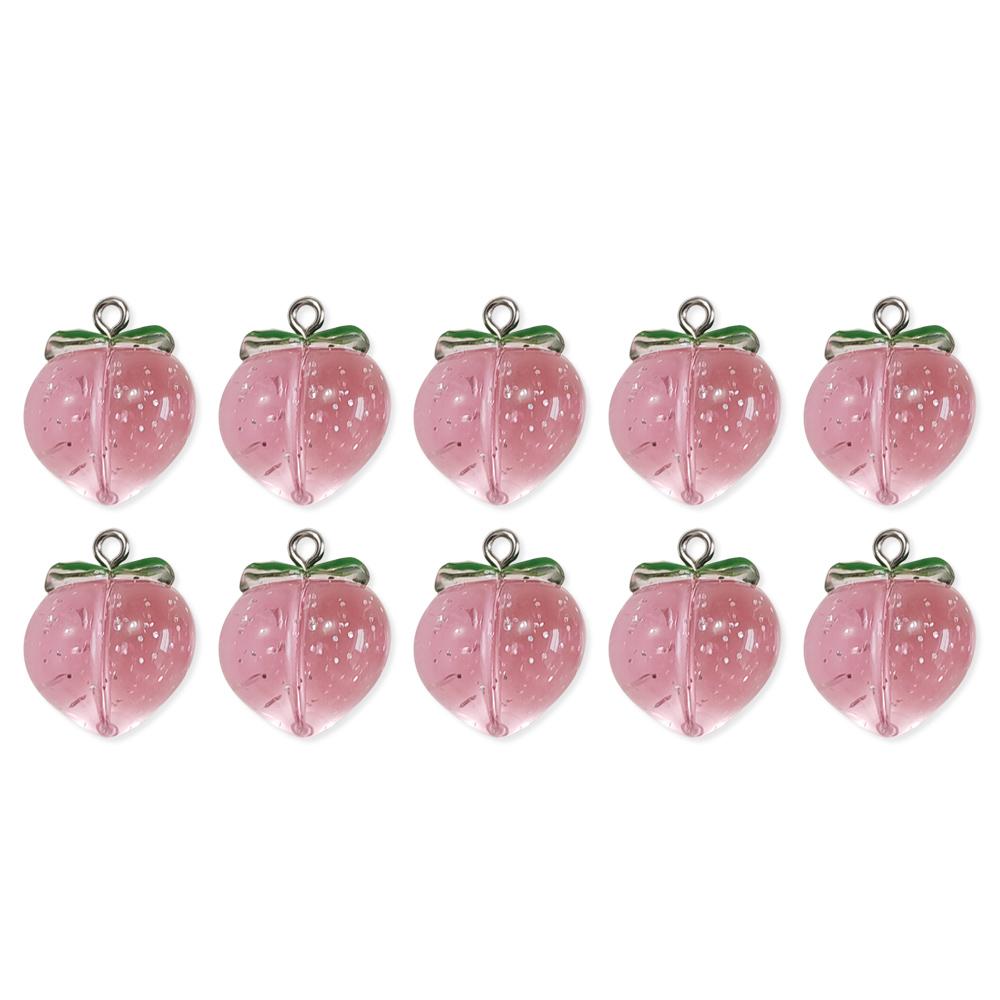 10pcs DIY Peach Flat Resin Charms Pendant 3D Fruit Pendants New Peach Charms Fruit Pendants  Women's