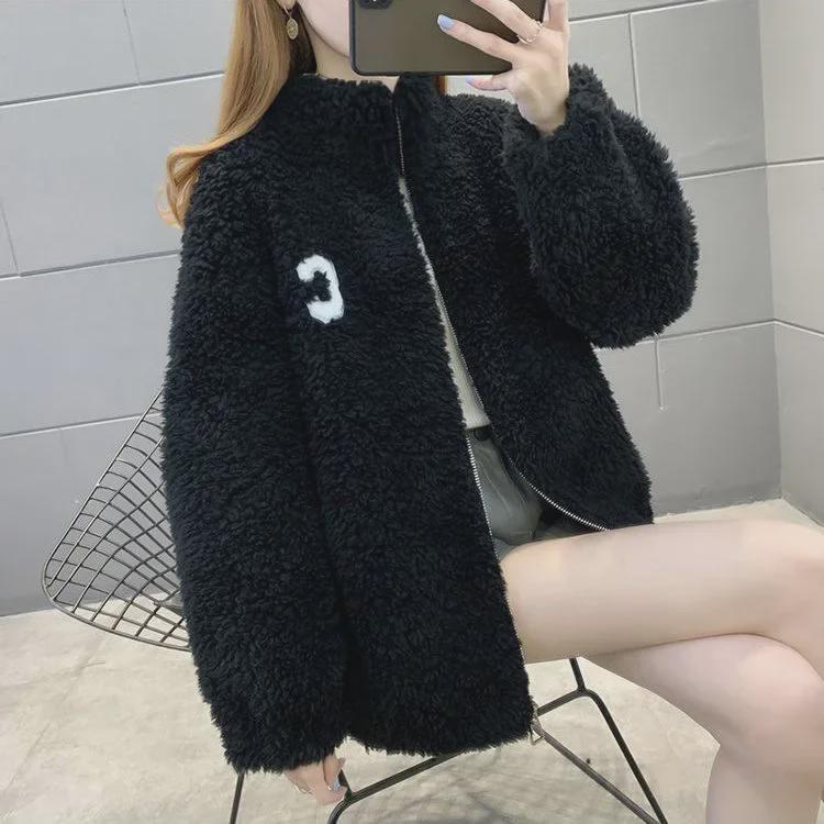 Women's Winter Thick Double-Sided Fleece Jacket - Stand Collar Zipper Cardigan