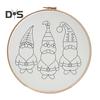 Christmas Embroidery Kit for Beginners And Adults Gnome Xmas Tree House Cross Stitch Kit with Embroidery Hoop Needles And Thread