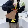 Сумки через плечо из волокна с наполнителем в форме цыплят для женщин, короткий плюш, смешная тележка, сумка-тоут, сумка на плечо, подарки для подростков, молодежи, детей