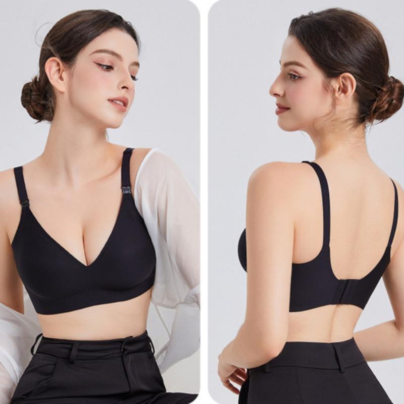 Seamless Soft Support Postpartum Nursing Bra Gathered To Prevent Sagging Feeding Fixed Cup Large Breast Lift Maternity Bra