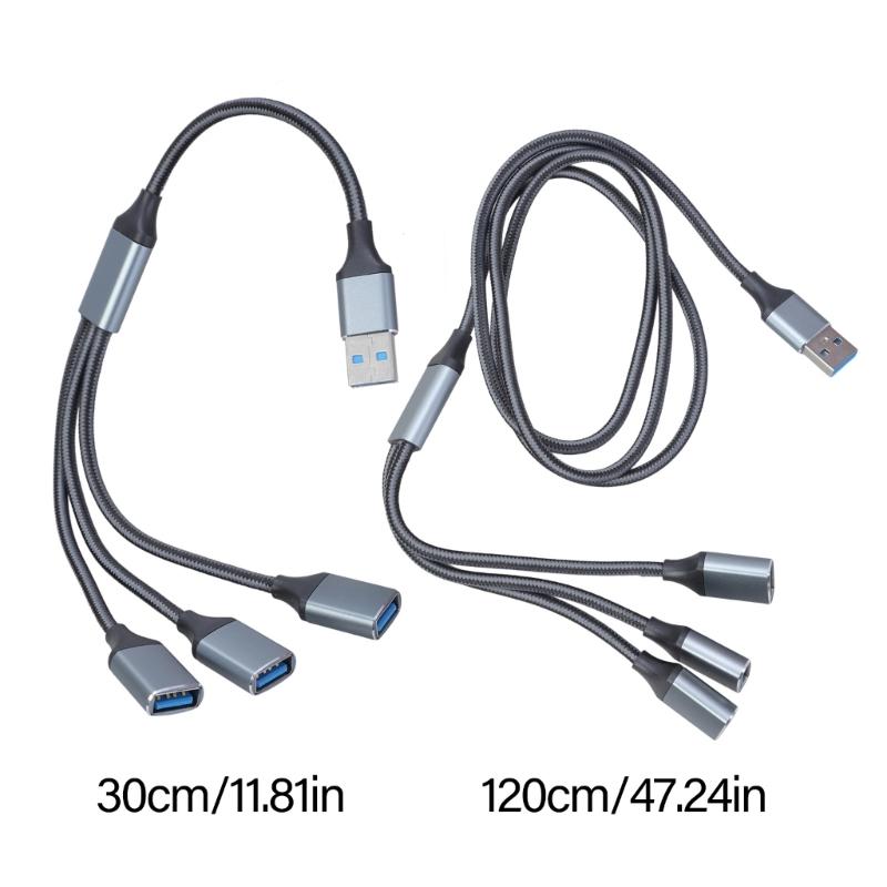 USB Splitter Cable USB2.0 Male to 3 Port Female Multiple USB Port Extender Cable for Data Transfer Power Charging