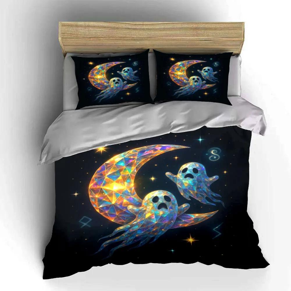 "Moon Ghosts Decor Set" Soft Comfortable Duvet Cover Bedding Set Included 1*Duvet Cover & 2*Pillowcases, gift