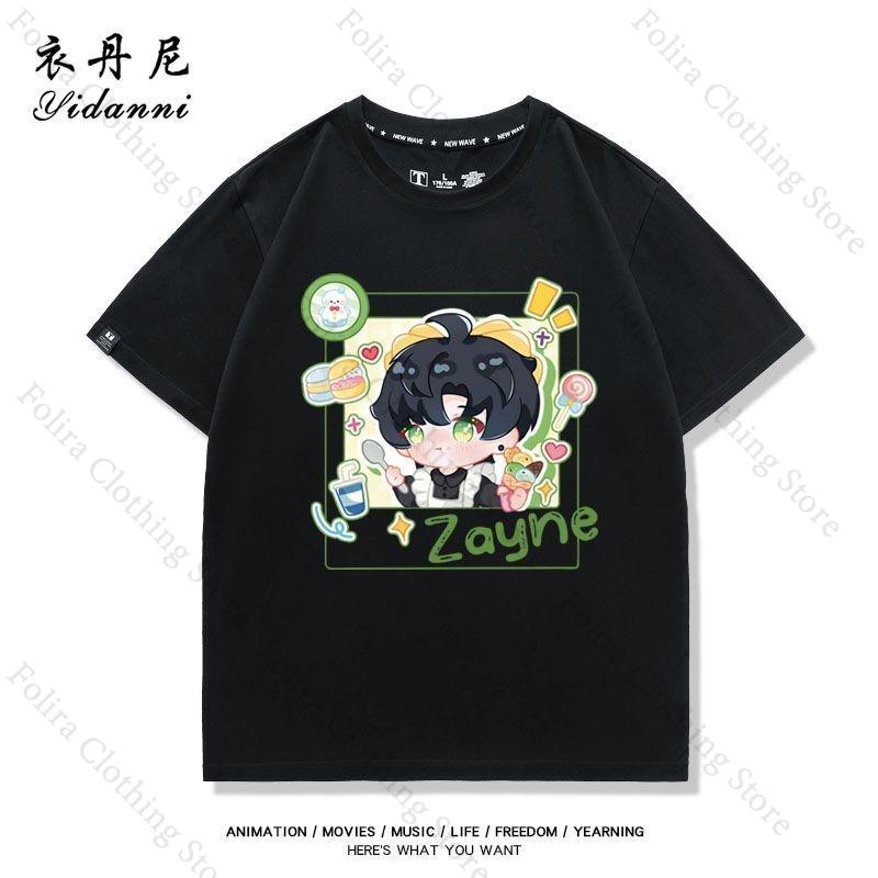 Игровой топ с принтом Zayne Xavier Kawaii из игры Love and Deepspace для женщин, летний, с коротким рукавом, повседневная женская одежда