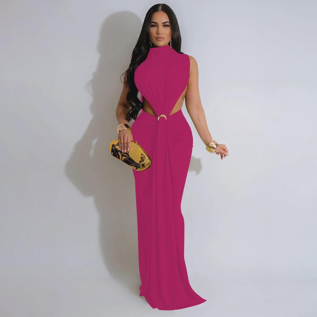 Женское сексуальное платье без рукавов с разрезом в европейском и американском стиле - доступны дополнительные цвета