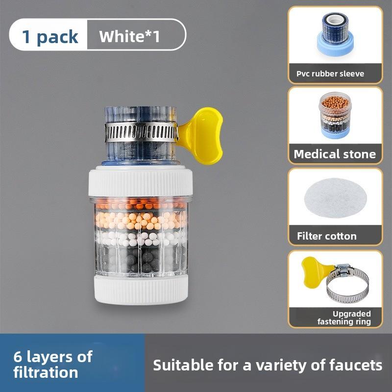 Фильтр для крана с 6-ступенчатой очисткой – Экономитель воды с защитой от брызг (Майфаньский камень) для кухни