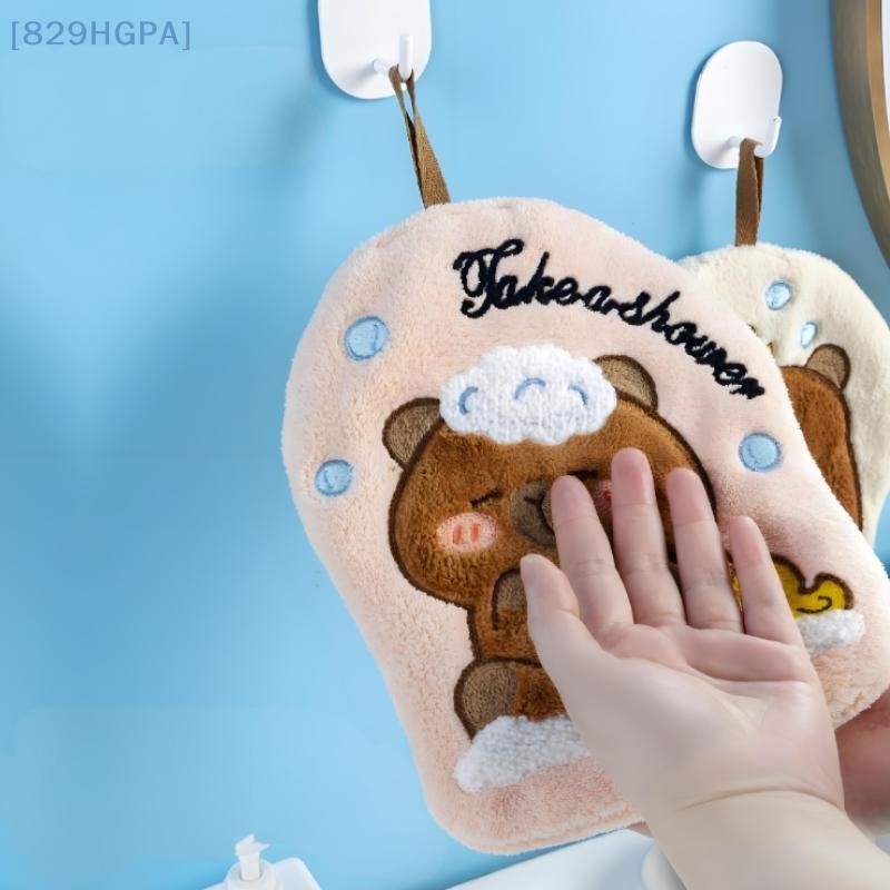 Капибара Ручное полотенце Кухня Ванная комната Впитывающая Чистящая салфетка Мультяшная Подвесная Быстросохнущая Коралловый флис Толстая Тряпка Хозяйственная