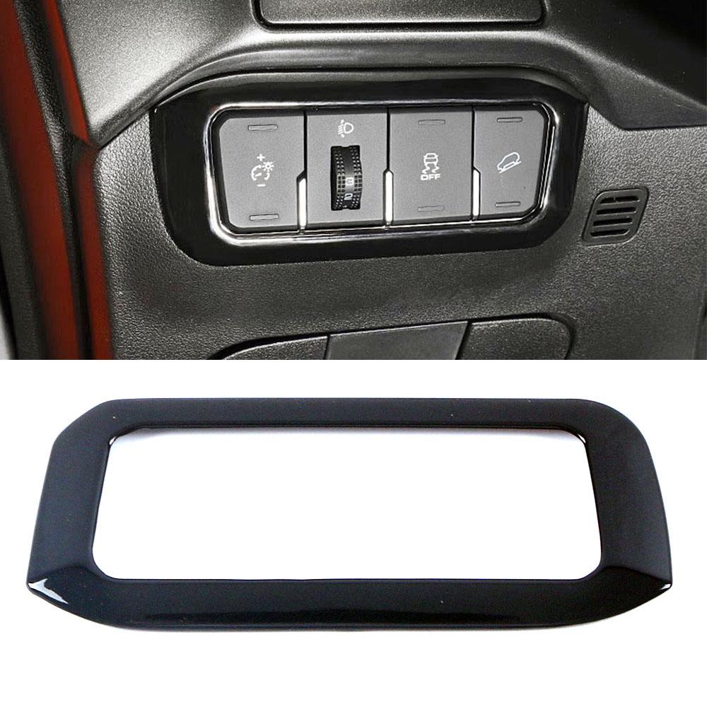 Для GWM Tank 300 2024 2024 RHD LHD Черные аксессуары Переключатель фар Рамка Отделка Карбоновый декор интерьера Наклейка на кнопку фары