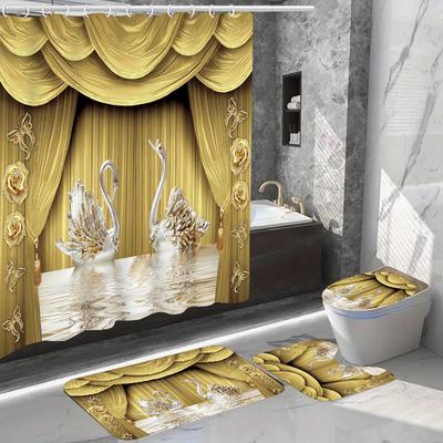 Водонепроницаемая занавеска для душа с 12 крючками, чехлы для унитазов, сиденья, коврики для ванной для ванной комнаты, нескользящий коврик, ковер, занавеска для окон