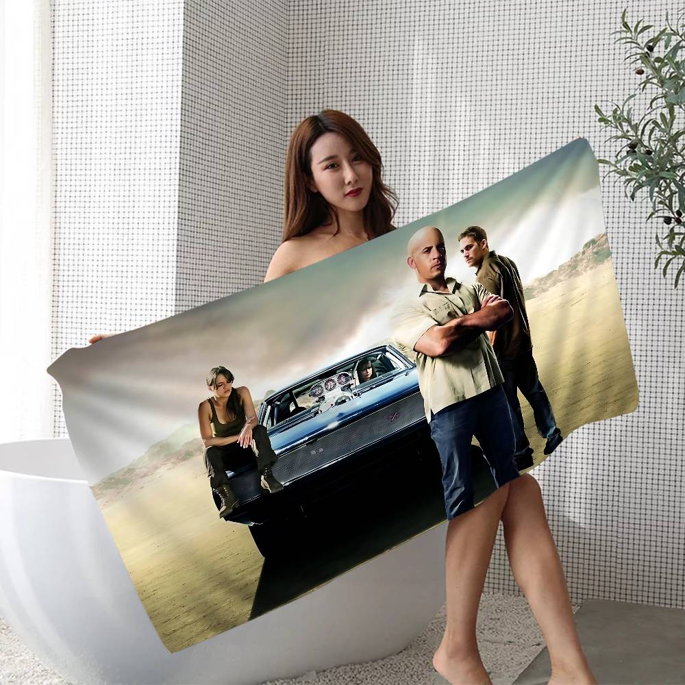 F-Fast And Furious Classic Vintage Microfiber Printed Beach Mountain Climbing Yoga Beach Swimming Running Absorbent Soft Towel
