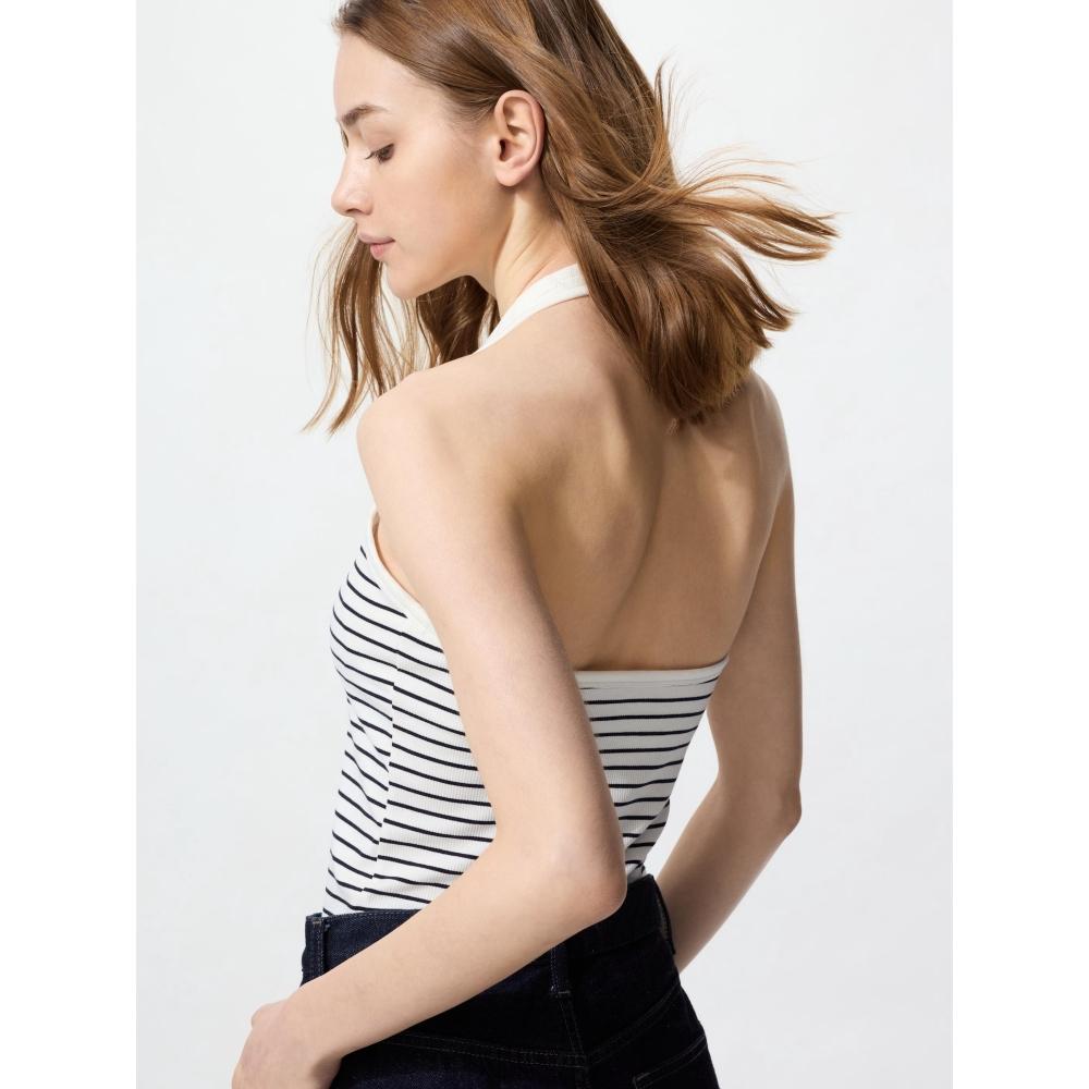 Uniqlo Японский топ-бюстгальтер с открытой спиной и бретелькой через шею