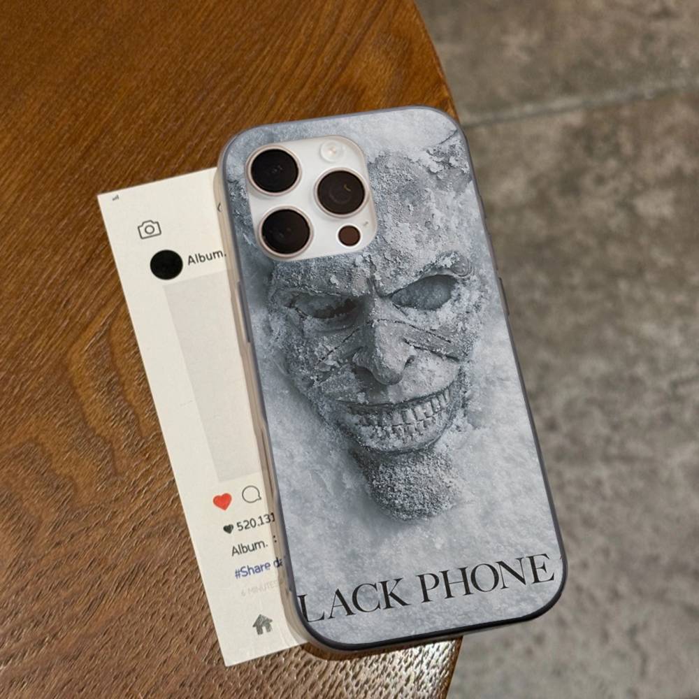 Фильм ужасов Черный P-Телефон Для IPhone 16 15 11 12 13 14 17 Pro Max PLUS Pro Мягкий Гофрированный Силиконовый Задний Чехол для Телефона