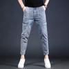 Jeans Men's Summer New Slim Small Leg Trousers Spring and Autumn Tide Washed Workwear Casual Long Trousers