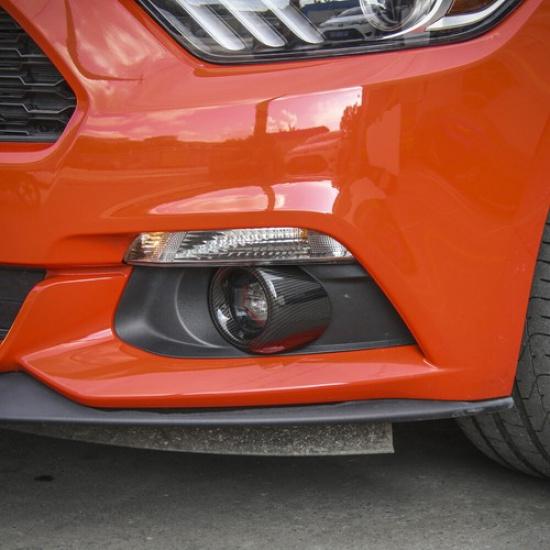 Cerbon Fiber Front Fog Lamp Frame Light Cover Trim for Ford Mustang 2015-2018