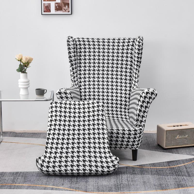 Чехлы для стульев с крыльями, 2 шт./компл., эластичный чехол для дивана, чехол для кресла с принтом, защитный чехол для мебели, мягкий диван с эластичным дном