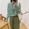 Новые повседневные полосатые женские футболки 2024 Весна Простые универсальные свободные женские топы с круглым вырезом