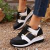 Women's Wide Width Fashion Sneakers, Spring Low-Cut Platform Casual Shoes, European Style Slip-On Walking Shoes
