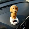 Солнечная игрушка для приборной панели автомобиля, щенок, желтый, качающий головой, Автоматическая качающаяся игрушка для офисного стола, Милый животный декор на солнечной батарее для детей